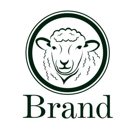 A sheep template is packed with a flat and simple designのイラスト素材