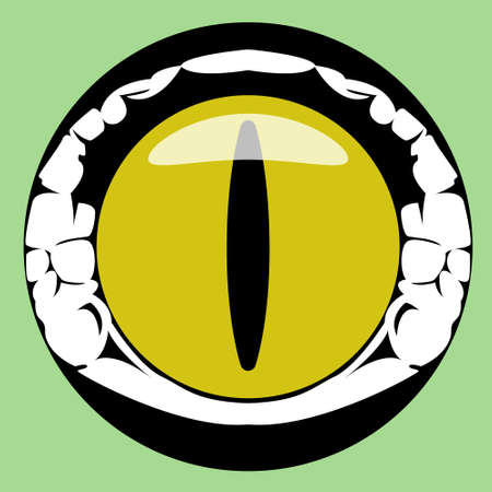 Vector illustration of a fierce crocodile's eye.のイラスト素材