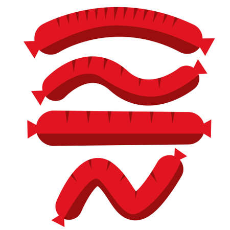 Illustration of sausage shape with various positions.のイラスト素材