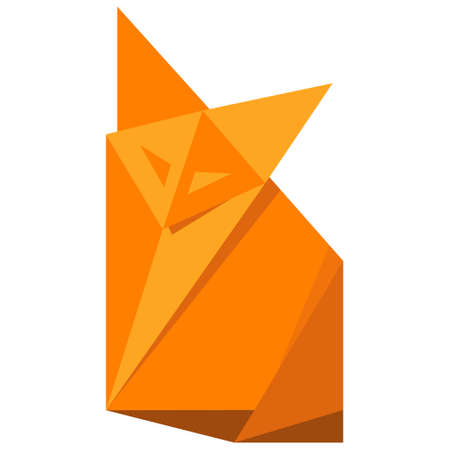This is a fox logo design in the form of origami.のイラスト素材
