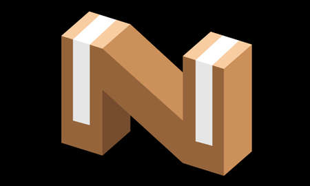 A cardboard that is in the shape of the letter N or the letter Z when rotated, is suitable as a logoのイラスト素材