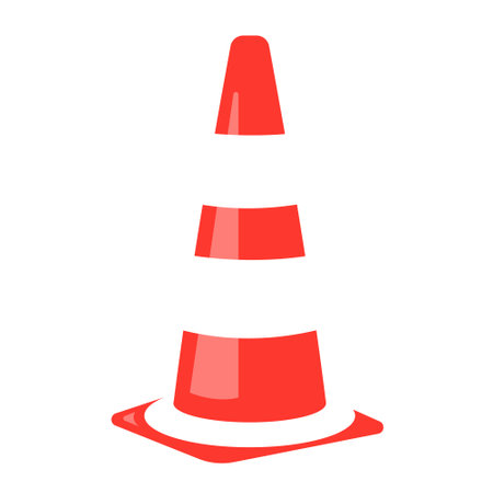 vector cone with negative space. simple design for road signsのイラスト素材