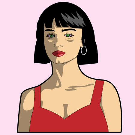 vector illustration of female avatar.のイラスト素材
