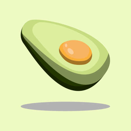 vector illustration of an avocado, on a light green background.のイラスト素材