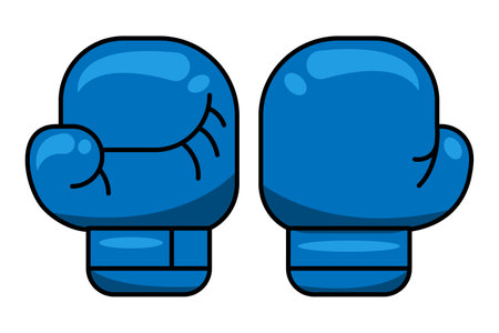 Boxing gloves cartoon in flat style. Vector illustration isolated on white backgroundのイラスト素材
