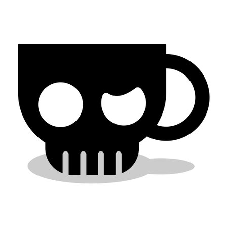 skull head cup logo. simple skull logo designのイラスト素材
