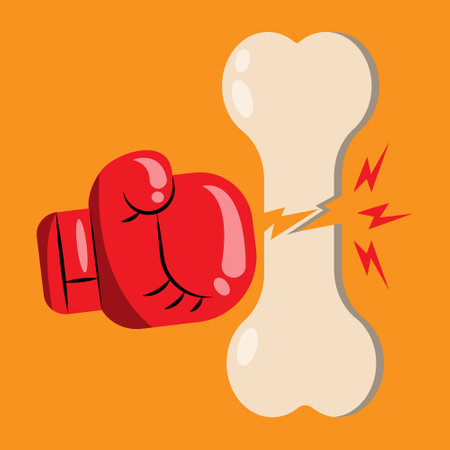 vector illustration of a broken bone after being hit by a fistのイラスト素材