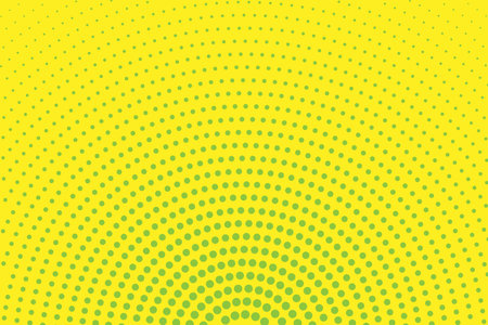 Yellow background with green round halftone backgroundのイラスト素材