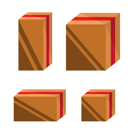 cardboard boxes. Paper parcels, postのイラスト素材