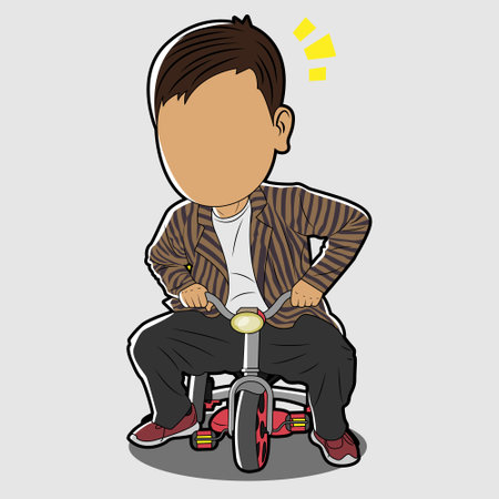 man in traditional Javanese Indonesian clothesのイラスト素材