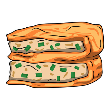 Delicious martabak telor bebek an Indonesian snackのイラスト素材