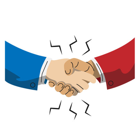 vector illustration of people shaking hands as a sign of deal, or a sign of peaceのイラスト素材