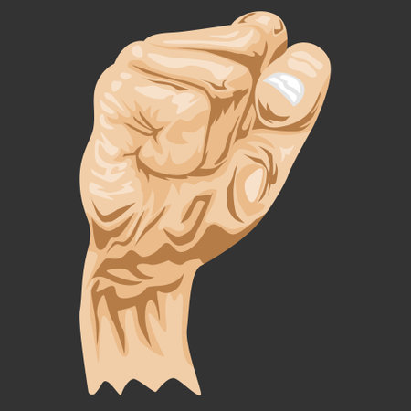 vector illustration of holding hands, a sign of encouragement and struggleのイラスト素材