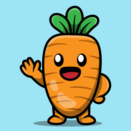 Cute Carrot Mascot Character Illustrationのイラスト素材