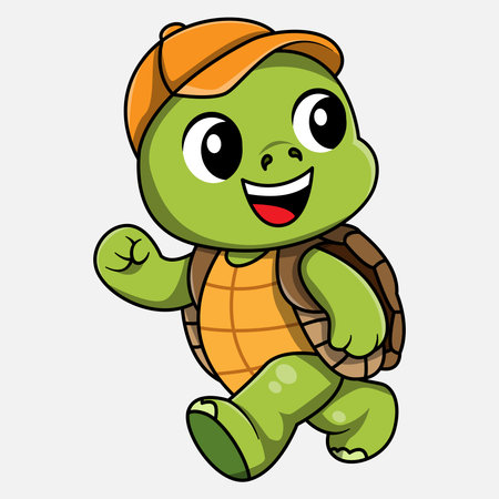 Cartoon Turtle Character Illustrationのイラスト素材