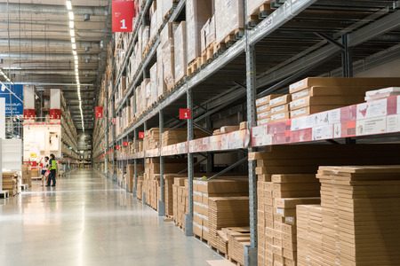 Bangkok, Thailand - September 16, 2017: inside IKEA warehouse in IKEA branch in Thailand.のeditorial素材