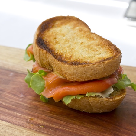 Smoke salmon sandwichの写真素材