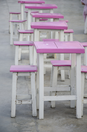 Pink wooden chairの写真素材