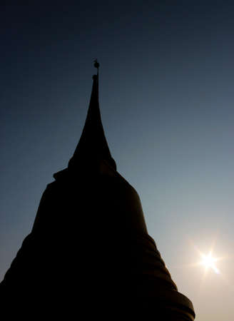 The Golden Mount on Silhouette, Bangkok, Thailandの写真素材