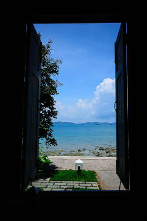 the bridge at sriracha of thailandの写真素材