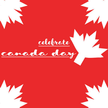 Celebrate Happy Canada Day greeting card. Canadian flag grunge vector illustrationのイラスト素材