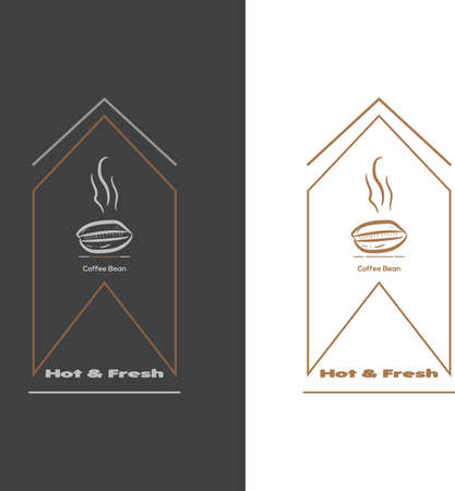 Coffee Bean - vector illustration, emblem design on black background.のイラスト素材