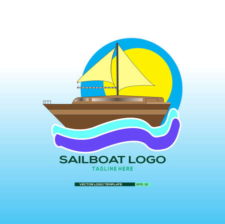 Sailboat logo Template. Vector Illustration eps.10のイラスト素材