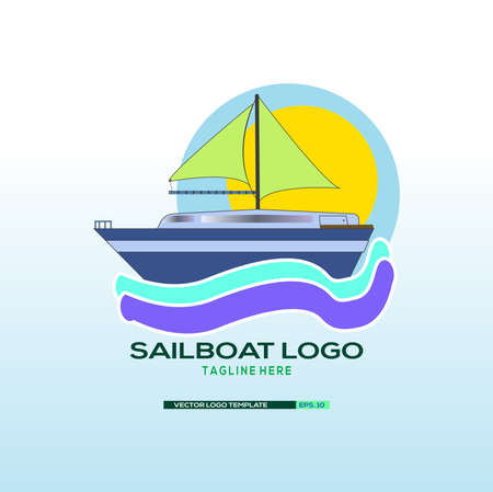 Sailboat logo Template. Vector Illustration eps.10のイラスト素材