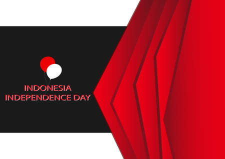 concept red black background design, Illustration of Indonesian Independence day Icons.のイラスト素材