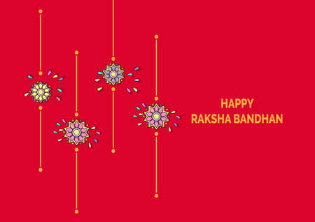 Banner,brochure,flyer or poster of Happy Raksha Badhan celebration. Waving flag. Vector illustration EPS. 10のイラスト素材