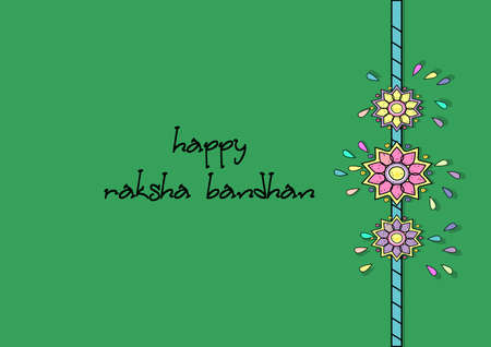 Banner,brochure,flyer or poster of Happy Raksha Badhan celebration. Waving flag. Vector illustration EPS. 10のイラスト素材