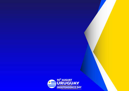 Banner,brochure,flyer or poster of Uruguay independence day celebration. Waving flag. Vector illustration EPS. 10のイラスト素材