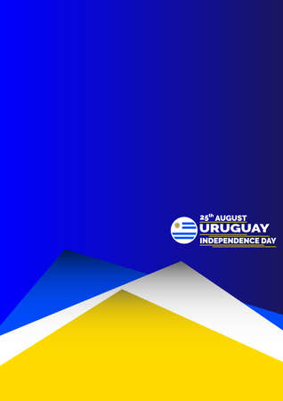 Banner,brochure,flyer or poster of Uruguay independence day celebration. Waving flag. Vector illustration EPS. 10のイラスト素材