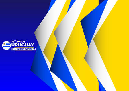 Banner,brochure,flyer or poster of Uruguay independence day celebration. Waving flag. Vector illustration EPS. 10のイラスト素材