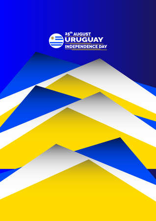 Banner,brochure,flyer or poster of Uruguay independence day celebration. Waving flag. Vector illustration EPS. 10のイラスト素材