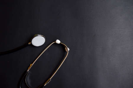 Black stethoscope. Healthcare.の写真素材