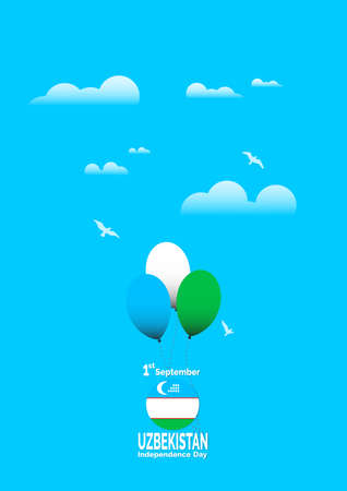 Independence Day Uzbekistan flag background. Vector Illustration EPS 10.のイラスト素材