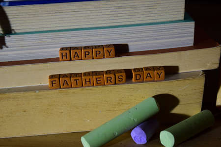 Happy father's day concept with celebrate words written on wooden blocks