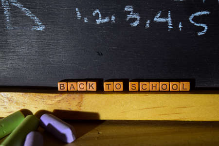 Back to school concept with quote written on wooden blocks. Cross processed imageの写真素材