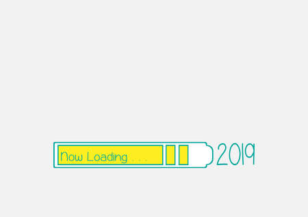 2019 Happy New Year card design. Greetings card. Vector happy new year Loading greeting illustrationのイラスト素材
