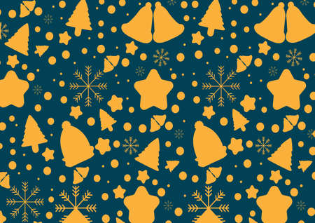 Brown bells, snowflake, trees icon. Vector Illustration EPS 10のイラスト素材