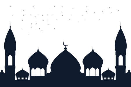 Hand drawn Sketch of Ramadan Kareem islamic design mosque domeのイラスト素材