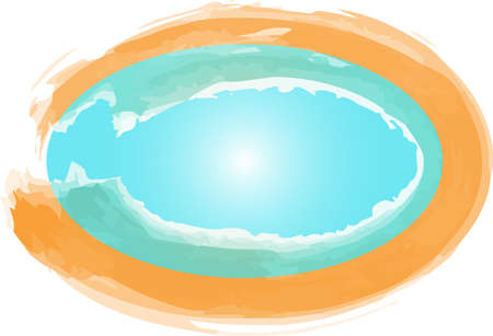 Round grunge frame. Artistic background. Freehand Circle Drawingのイラスト素材