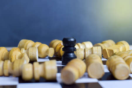 Chess board game for ideas and strategy. Business concept, leader and & success