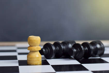 Chess board game for ideas and strategy. Business concept, leader and & success