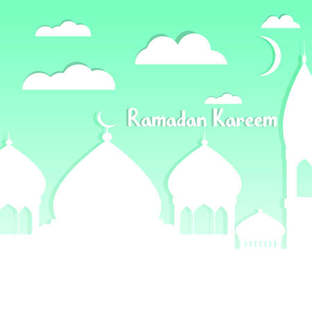 Hand drawn Sketch of Ramadan Kareem islamic design mosque domeのイラスト素材