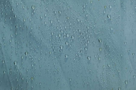Water drops close up. Abstract white background of waterdropsの写真素材
