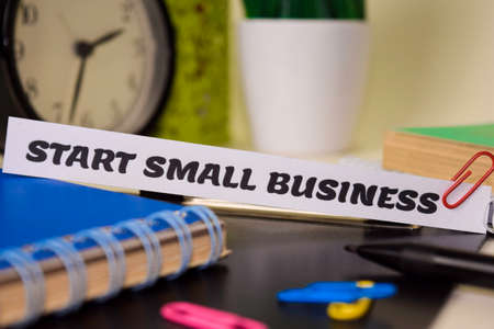 Smart Small Business on the paper isolated on it desk. Business and inspiration conceptの写真素材