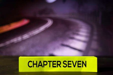 Chapter Seven on the sticky notes with bokeh backgroundの写真素材