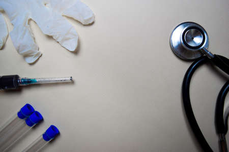 Stethoscope isolated isolated on office desk. Healthcare/Medical concept